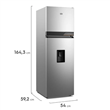 Heladera Gafa HGNW255P 257 Litros No Frost Inverter Gris Con Dispenser