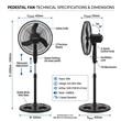 Ventilador de Pie Liliana VPRN18 18" 75W de 3 Velocidades con Aspas Reversible