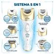Depiladora GA.MA Oasis Gold GOGOLD Inalámbrica Recargable Wet & Dry con 6 Cabezales