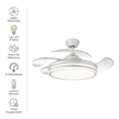 Ventilador de Techo Retráctil PHP XH258 de 42" Blanco con 6 Velocidades y Aspas Invisibles