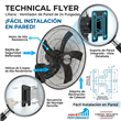 Ventilador de Pared High Performance Liliana VW2416 24" 120W de 3 Velocidades