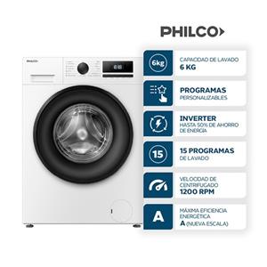 Lavarropas Philco Phlf64Bn 6Kg 1200Rpm Blanco Inverter