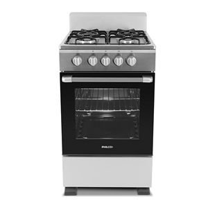 Cocina Multigas Essential Philco PHCN50PNS 50 cm Plateada con Puerta de Doble Vidrio